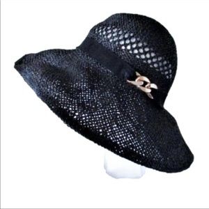 Hagid Hats black straw hat O/S
